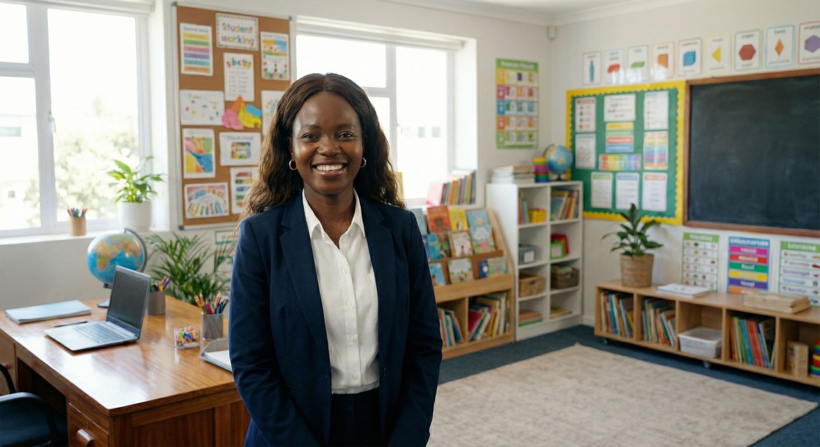 Teacher standing in a classroom